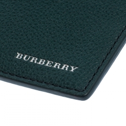 Burberry Green Leather Card Holder