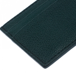 Burberry Green Leather Card Holder