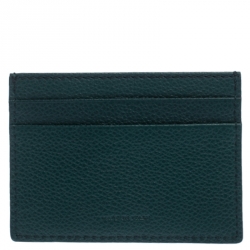 Burberry Green Leather Card Holder
