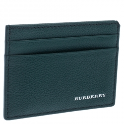 Burberry Green Leather Card Holder