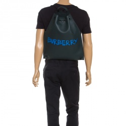 Burberry Deep Green Leather Bobby Backpack