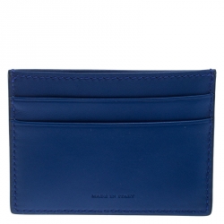 Pre Owned Burberry Blue Leather Sandon Card Holder