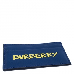 Pre Owned Burberry Blue Leather Sandon Card Holder