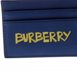 Pre Owned Burberry Blue Leather Sandon Card Holder