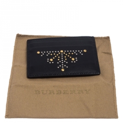 Pre Owned Burberry Black Leather Sandon Card Holder