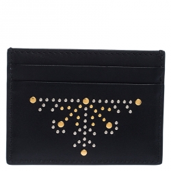Pre Owned Burberry Black Leather Sandon Card Holder
