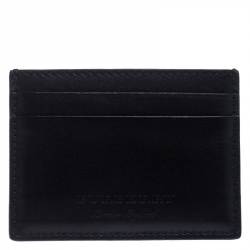 Pre Owned Burberry Black Leather Sandon Card Holder