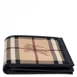 Burberry Black/Beige Haymarket Check Bifold Wallet