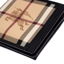 Burberry Black/Beige Haymarket Check Bifold Wallet