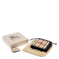 Burberry Black/Beige Haymarket Check Bifold Wallet