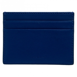 Pre Owned Burberry Blue Logo Print Leather Sandon Card Holder