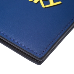 Burberry Blue Graffiti Print Leather Bifold Wallet