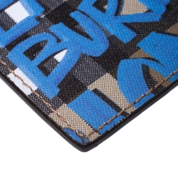 Burberry Multicolor Graffiti Print Coated Canvas and Leather Sandon Card Holder 