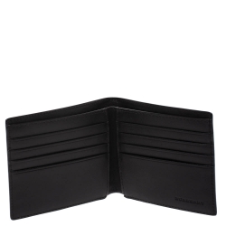 Burberry Charcoal Check Grafitti Print Coated Canvas Bifold Wallet