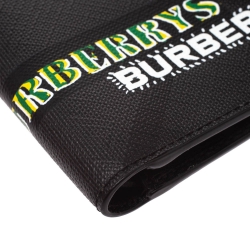 Burberry Charcoal Check Grafitti Print Coated Canvas Bifold Wallet