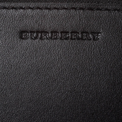 Burberry Charcoal Check Coated Canvas Zip Around Nolan Wristlet Wallet