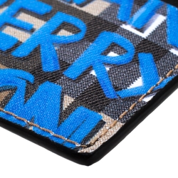 Burberry Multicolor Graffiti Print Coated Canvas and Leather Sandon Card Holder 