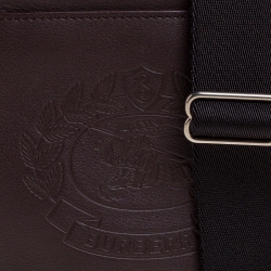 Pre Owned Burberry Oxblood Leather Thornton Crossbody Bag 