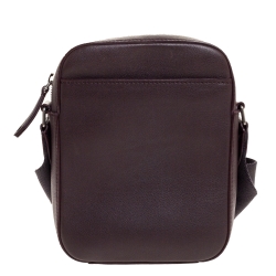 Pre Owned Burberry Oxblood Leather Thornton Crossbody Bag 