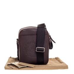 Pre Owned Burberry Oxblood Leather Thornton Crossbody Bag 