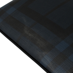 Pre Owned Burberry Navy Blue/Black London Check Coated Canvas Beckley Slim Messenger Bag