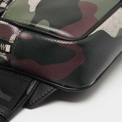 Pre Owned Burberry Mangrove Green Coated Canvas and Leather West Belt Bag