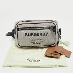 Burberry Grey Canvas and Leather West Belt Bag
