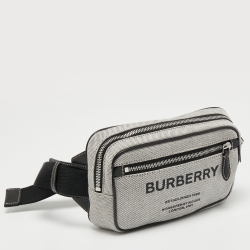 Burberry Grey Canvas and Leather West Belt Bag