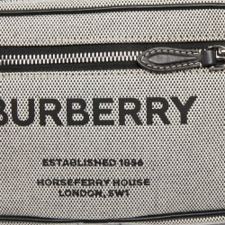 Burberry Grey Canvas and Leather West Belt Bag