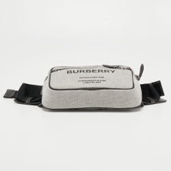 Burberry Grey Canvas and Leather West Belt Bag