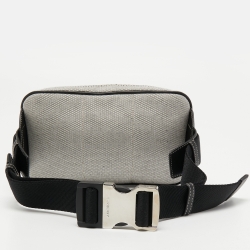 Burberry Grey Canvas and Leather West Belt Bag