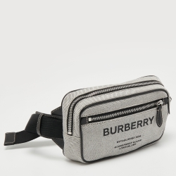 Burberry Grey Canvas and Leather West Belt Bag