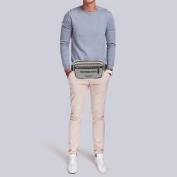 Burberry Grey Canvas and Leather West Belt Bag