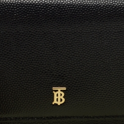 Burberry Black Leather Sidney Trifold Card Case