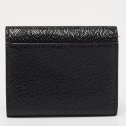 Burberry Black Leather Sidney Trifold Card Case