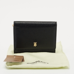 Burberry Black Leather Sidney Trifold Card Case