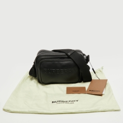 Pre Owned Burberry Black Leather Paddy Crossbody Bag