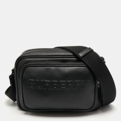 Pre Owned Burberry Black Leather Paddy Crossbody Bag