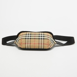 Pre Owned Burberry Black/Beige House Check Nylon Sonny Belt Bag