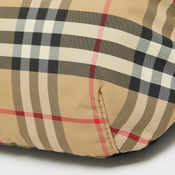 Pre Owned Burberry Black/Beige House Check Nylon Sonny Belt Bag