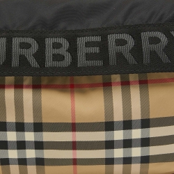 Pre Owned Burberry Black/Beige House Check Nylon Sonny Belt Bag