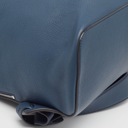 Burberry Ash Blue Grain Leather Pocket Backpack