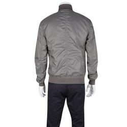 Burberry Brit Stonewashed Grey Zip Front Bomber Jacket M