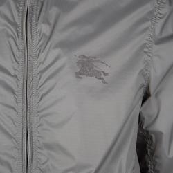 Burberry Brit Stonewashed Grey Zip Front Bomber Jacket M