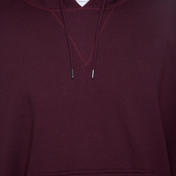 Burberry London Deep Claret Contrast Stripe Detail Hooded Raynor Sweatshirt XL