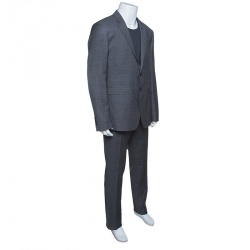 Burberry London Grey Melange Wool Tailored Suit XXL