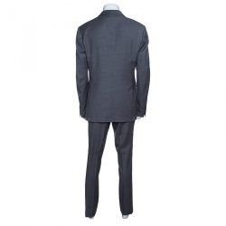 Burberry London Grey Melange Wool Tailored Suit XXL