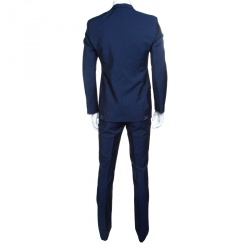 Pre Owned Burberry London Navy Blue Wool and Mohair Tailored Suit S