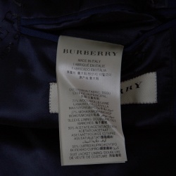 Pre Owned Burberry London Navy Blue Wool and Mohair Tailored Suit S
