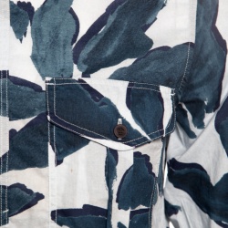 Pre Owned Burberry Brit Blue Floral Printed Cotton Patch Pocket Detail Shirt S